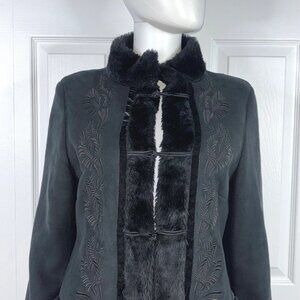 OUI OUISET women's black coat size 10